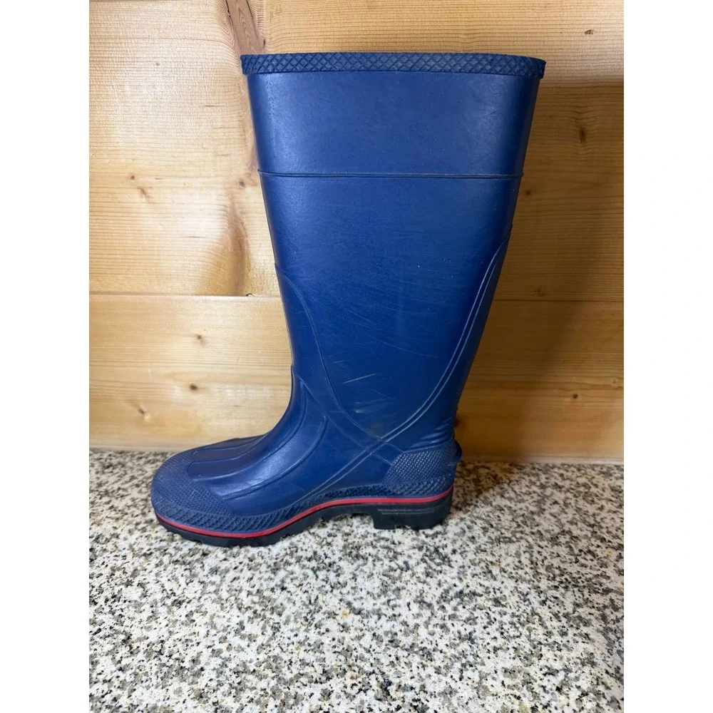 Northerner Mens Blue Rubber Rain Boots Waterproof Tall Made in USA Knee High
